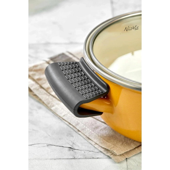 Yanmaz Yapışmaz Silikon Tencere Tutacağı Silikon Kulp Tutacak - 5 Adet Çift