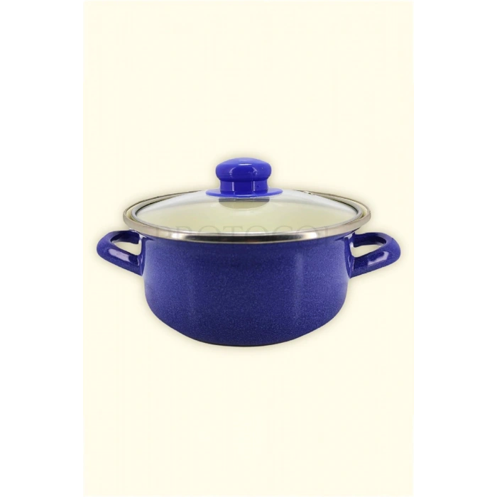 12/14/16 Cm Mini Emaye Tencere Seti - Mavi