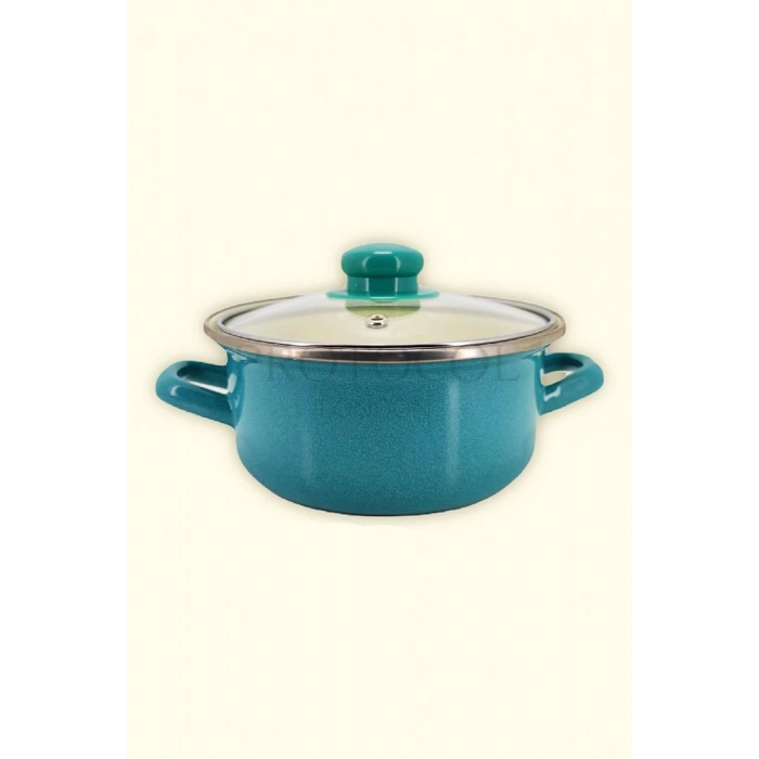 12/14/16 Cm Mini Emaye Tencere Seti - Turkuaz