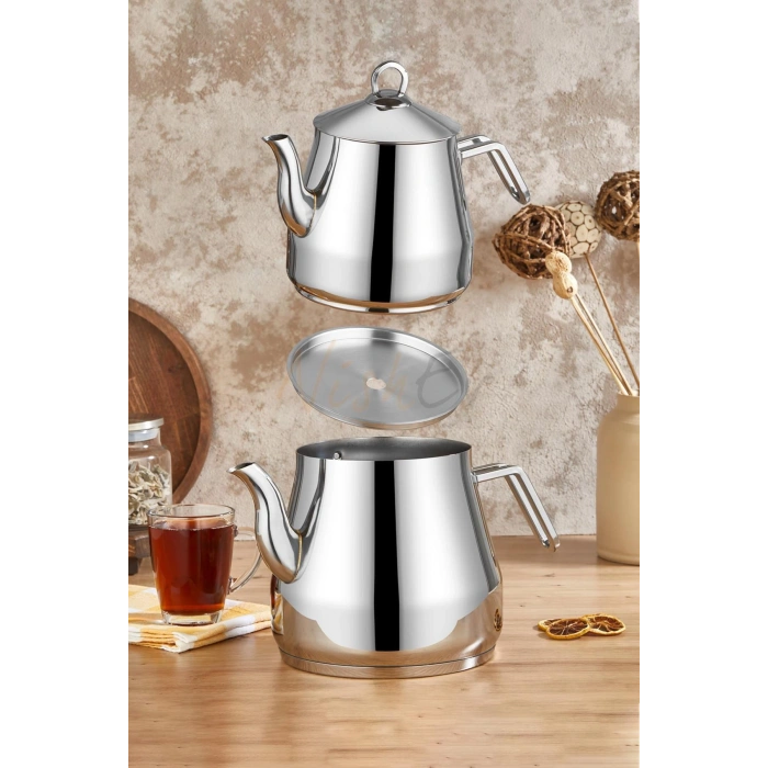 4 Parça Delux Çaydanlık Takımı Mini Boy - Platin