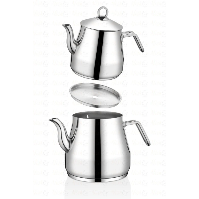 4 Parça Delux Çaydanlık Takımı Mini Boy - Platin