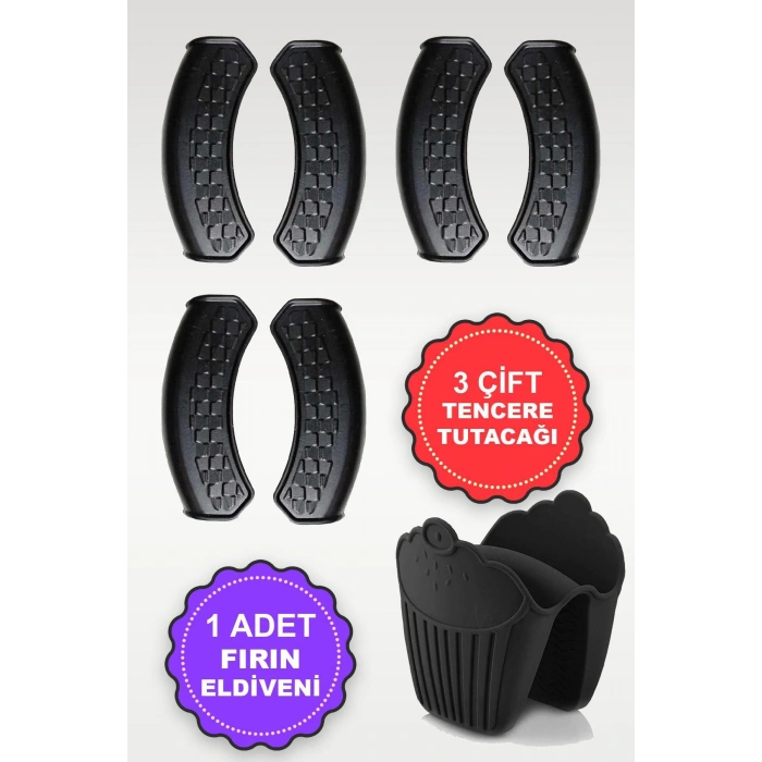 Yanmaz Yapışmaz Silikon Tencere Tutacağı Silikon Kulp Tutacak / Silikon Fırın Tencere Tepsi Eldiveni