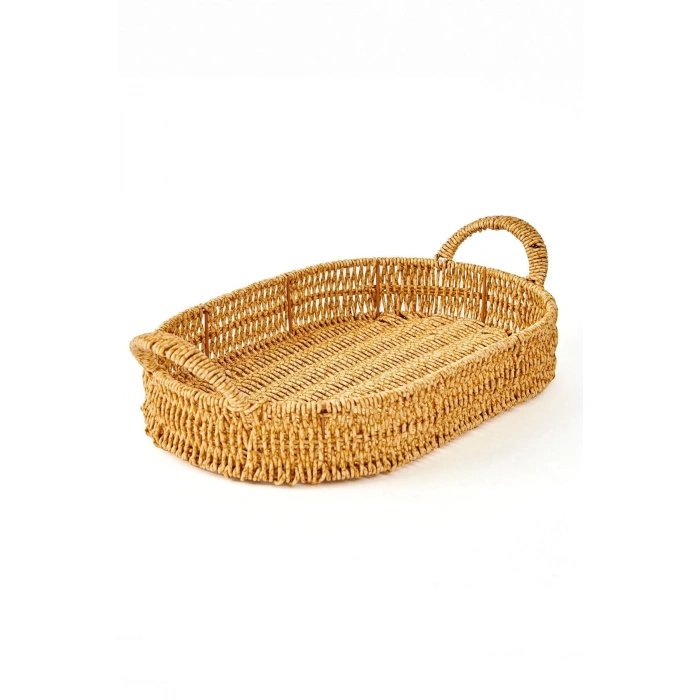 Oval 3lü Hasır Tepsi Servis Sunum Tepsisi Organizer Düzenleyici Servis Tepsi Seti