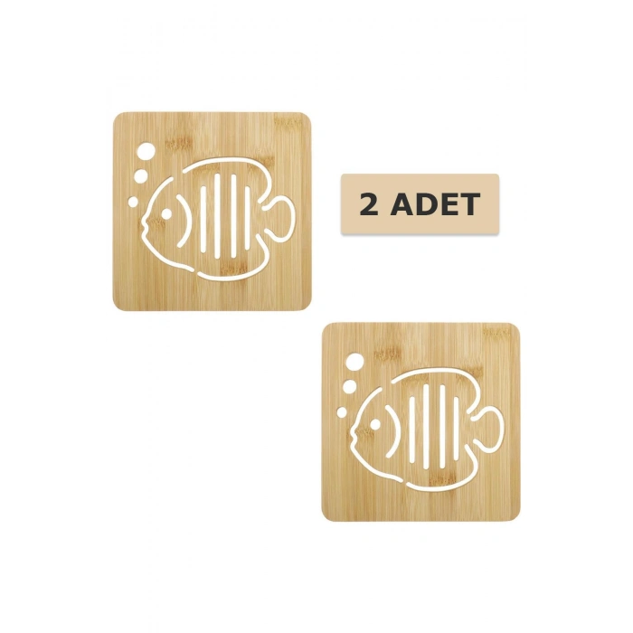 2li Bambu Lüx Balık Desenli Kare Nihale (2 ADET)