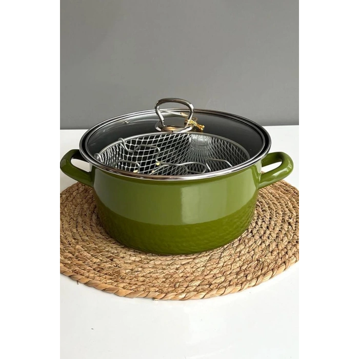 Milano Kızartma Tenceresi Zeytin Yeşili 22 Cm 4,5 Lt