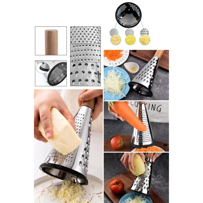 Huni Ahşap Sap Konik Çok Fonksiyonlu Top Rende - Küçük Boy