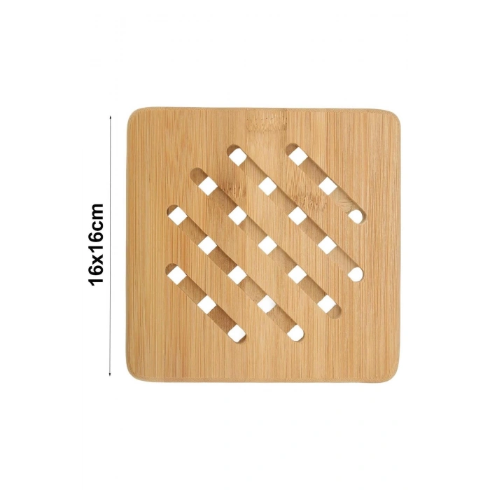 2li Bambu Lüx Yatay Desenli Kare Nihale