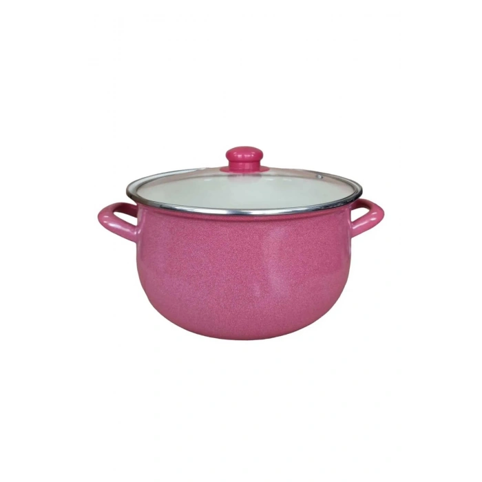 Emaye Derin Bombeli Yoğurt Tenceresi 24 Cm 5.5 Litre - Kırmızı