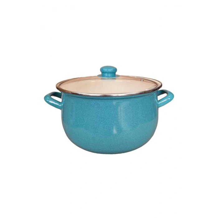 Emaye Derin Bombeli Yoğurt Tenceresi 24 Cm 5.5 Litre - Turkuaz