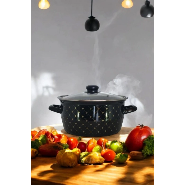 Kızartma Tenceresi Siyah Desenli 22 Cm 4,5 Lt