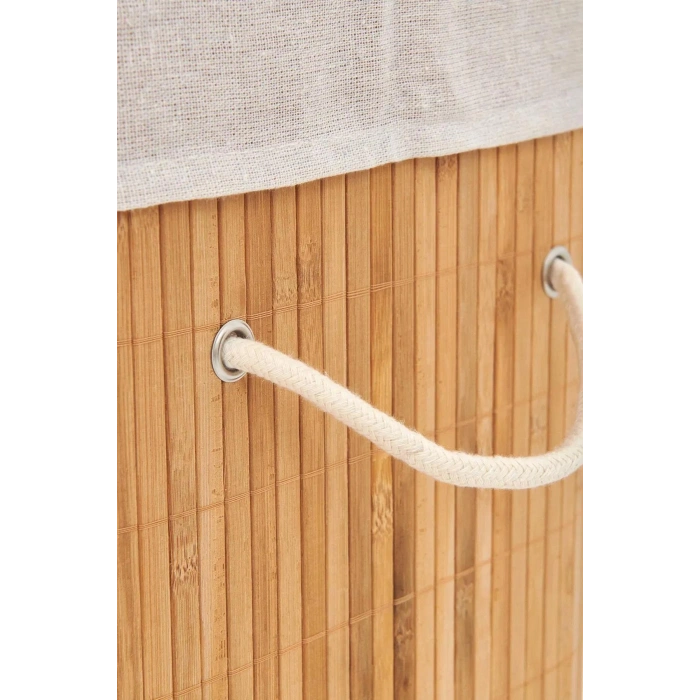 Bambu Kirli Çamaşır Sepeti Çok Amaçlı Düzenleme Oyuncak Sepeti Ipli Naturel Has