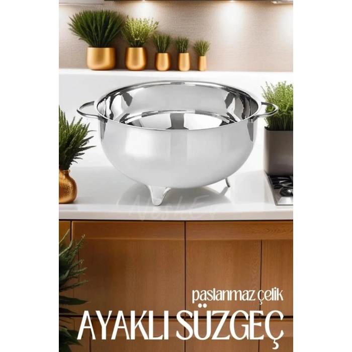 Lüx Çelik Ayaklı Süzgeç 25 Cm (MAKARNA & PİRİNÇ SÜZGECİ)