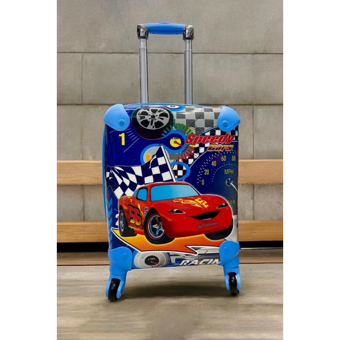 Speedy Cars Man Erkek Çocuk Valizi Mavi