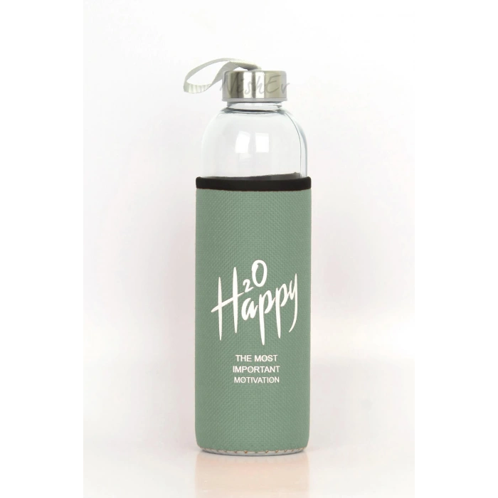 Kılıflı Cam Matara Suluk 500 ml - Fıstık Yeşili