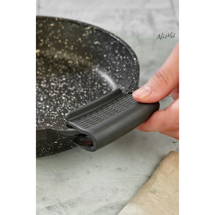 Yanmaz Yapışmaz Silikon Tava, Sahan Tutacağı Silikon Kulp Tutacak – 1 Adet Çift