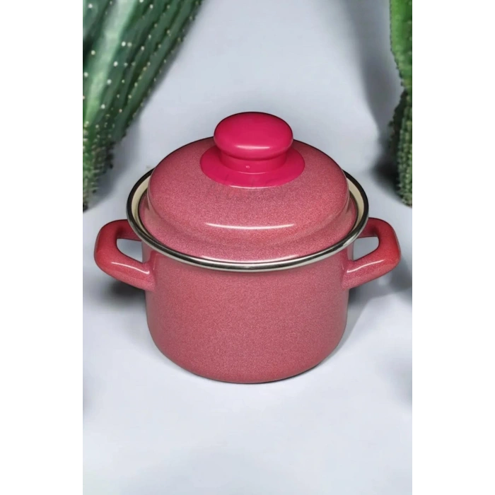 İtalyan Emaye Mini Derin Tencere 12 cm 900 ml – Kırmızı