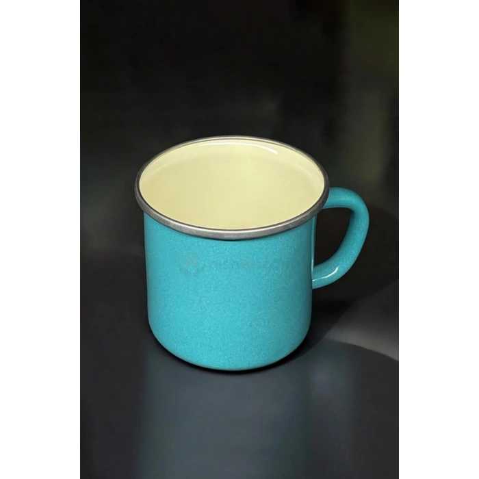 İtalyan Emaye Kupa 450 Ml Emaye Bardak Kampçı Kupası – Turkuaz