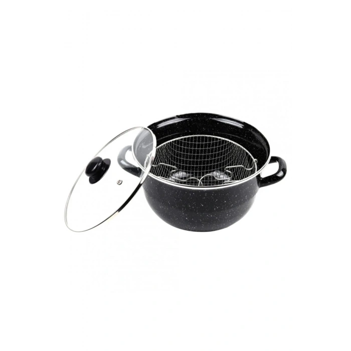Kızartma Tenceresi Siyah 24 cm 4,5 lt