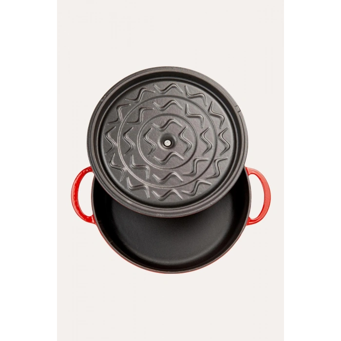 Sürel Kırmızı Demir Döküm Derin Tencere 20 cm