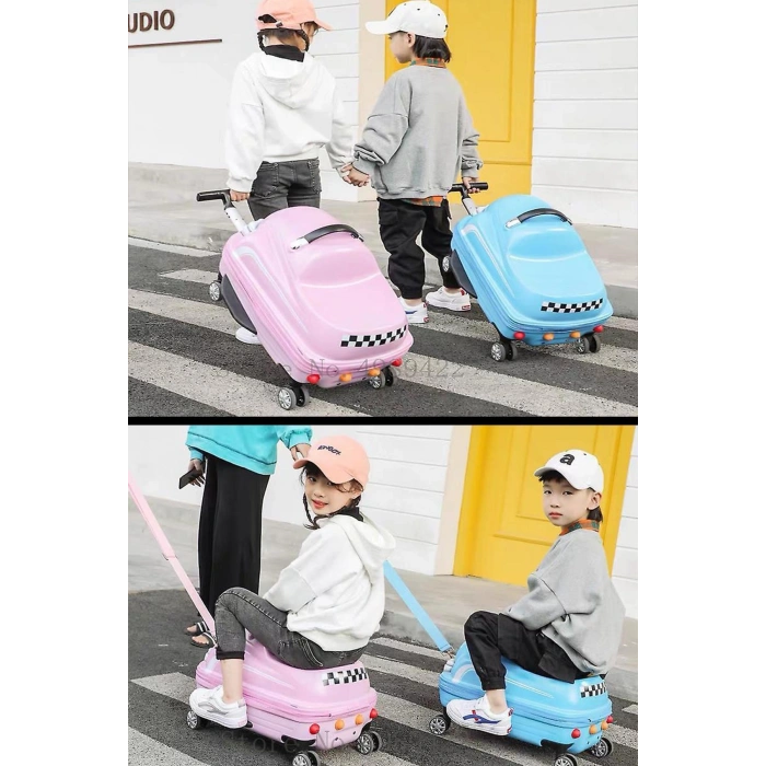 ABS Sürülebilir Çocuk Valizi Beyaz