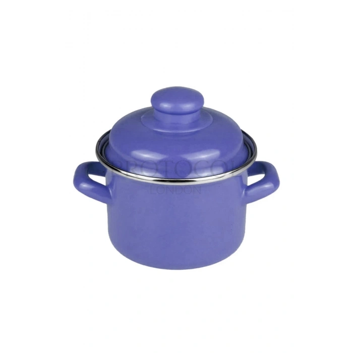 Emaye Mini Derin Tencere 12 Cm 900 ml - Mavi