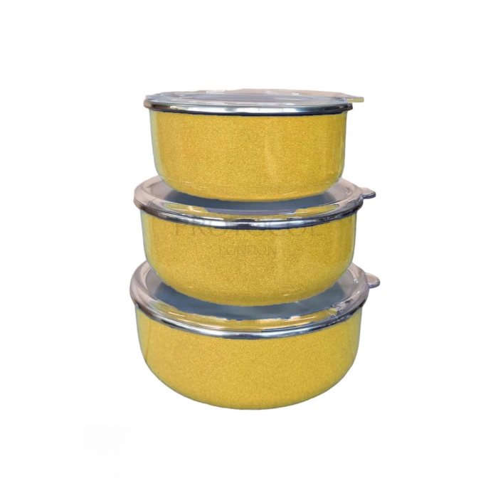 Zarif Italyan 3lü Emaye Saklama Kabı Seti 14/16/18 Cm