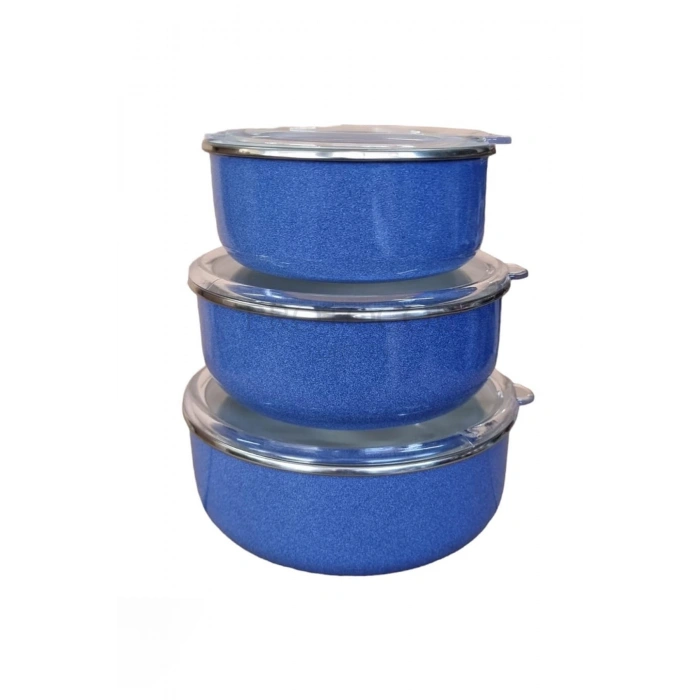 Zarif Italyan 3lü Emaye Saklama Kabı Seti 14/16/18 Cm