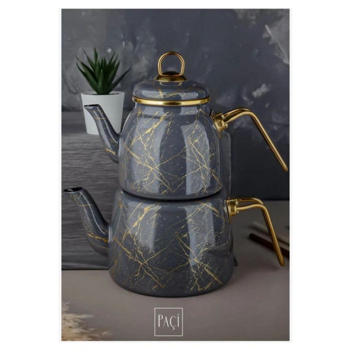 Lüks Elite Class Kırık Mermer Çaydanlık Takımı / Özel Tasarım Serisi