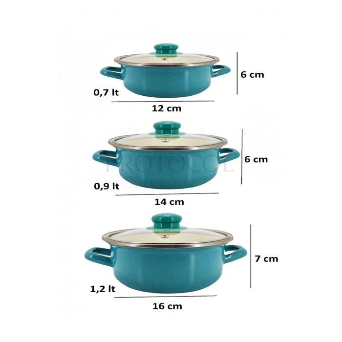 12/14/16 Cm Mini Emaye Tencere Seti -