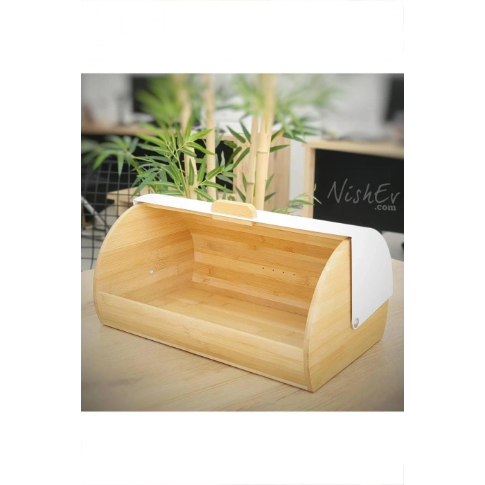 .com Evini Sev Bambu Ekmeklik Ekmek Sepeti Lüks Ekmek Kutusu – Zigzag Desen