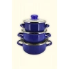 12/14/16 Cm Mini Emaye Tencere Seti - Mavi