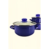 12/14/16 Cm Mini Emaye Tencere Seti - Mavi