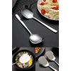 2li Lüks Servis Kaşığı Seti Büyük Boy Paslanmaz Çelik Kaşık Salata Pasta Yemek Servis Mutfak
