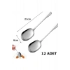 12li Lüks Servis Kaşığı Seti Büyük Boy Paslanmaz Çelik Kaşık Salata Pasta Yemek Servis Mutfa