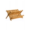 2 Katlı Bambu Katlanabilir Tabaklık Bulaşıklık Büyük Boy Mutfak Bulaşık Kurutma Rafı 47x32 Cm