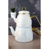 Elite Class Kırık Mermer Desenli Çaydanlık – Beyaz