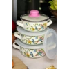 İtalyan Betül 3lü Emaye Tencere Seti 14/16/18 Cm - Ister Pişir Ister Sakla