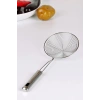 Çelik Lüx Paslanmaz Kızartma Kevgiri, Yağ Süzgeci, Çelik Tel Kepçe 13 Cm