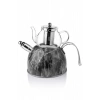 Mermer Düdüklü Çelik Cam Çaydanlık Takımı – Gri