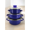 6 Parça Mini Emaye Tencere Seti 12/14/16 Cm – Mavi