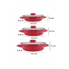 6 Parça Mini Emaye Tencere Seti 12/14/16 Cm – Kırmızı