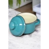 İtalyan Emaye Mini Derin Tencere 12 cm 900 ml – Turkuaz