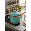 İtalyan Emaye Mini Derin Tencere 12 cm 900 ml – Turkuaz