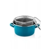 Lüks Italyan Emaye Fritöz Kızartma Tenceresi 22 Cm 3,5 Litre - Turkuaz