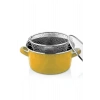 Lüks Italyan Emaye Fritöz Kızartma Tenceresi 22 Cm 3,5 Litre - Sarı