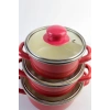 12/14/16 Cm Mini Emaye Tencere Seti - Anneler Gününe Özel 6 Parça Saklama Kabı Seti