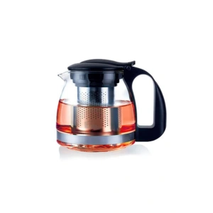 Renkli Süzgeçli Cam Demlik 700 ml - Sade Tonlar Serisi