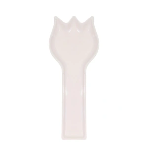 Zarif İnci Seramik Kaşıklık Yatay Kaşıklık Kaşık Kepçe Altlığı 26cm – Beyaz