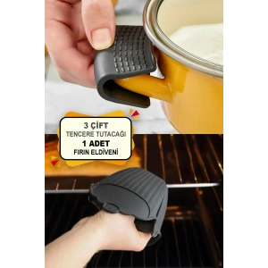 Yanmaz Yapışmaz Silikon Tencere Tutacağı Silikon Kulp Tutacak / Silikon Fırın Tencere Tepsi Eldiveni