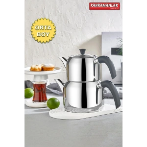 Delux Soft 4 Parça Çaydanlık Takımı - Orta Boy Antrasit